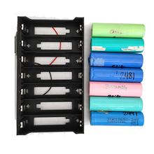 Load image into Gallery viewer, 7 Slot 18650 Battery Case Holder, 7 Slots in Series x 3.7volts Black Plastic Batteries Case
